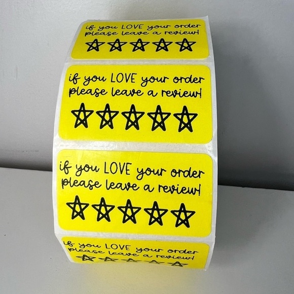 Thank You Stickers leave a review | Packaging Supplies NWT | 2 in nwt - Picture 5 of 8